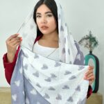 شال نخی قلبی دخترانه شال مادام بلا رشت