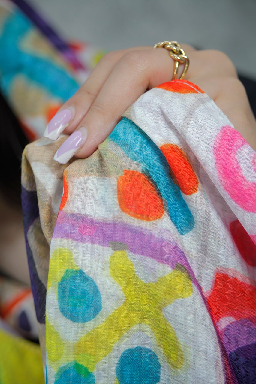 شال بهاره ترکیبی رنگی دخترونه نخی فروشگاه مادام بلا