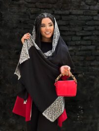 شال طرحدار پلنگی دخترانه مادام بلا