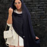 شال پلیسه نخی دخترانه تک رنگ