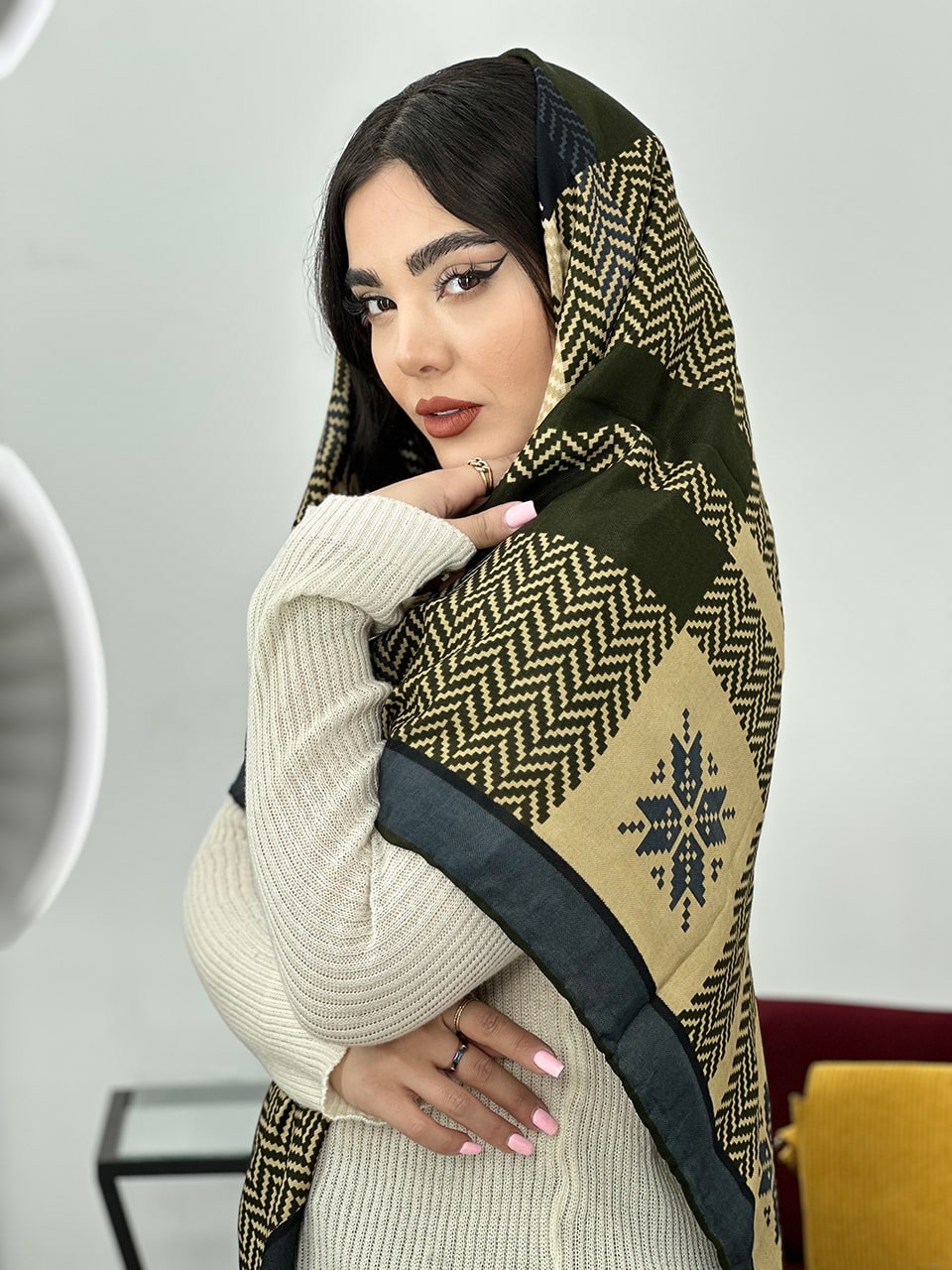 روسری کشمیر ترکیبی زنانه مادام بلا رشت