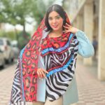 شال نخی طرحدار ترکیبی شال مادام بلا