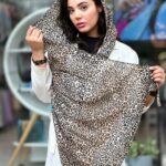 شال زنانه خنک طرح پلنگی شال مادام بلا