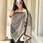 شال نخی خنک زنانه طرحدار شال مادام بلا