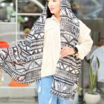 شال نخی خنک دخترانه هندسی مادام بلا