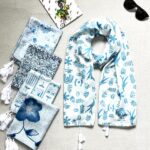 شال نخی منگوله دار طرح میکس مادام بلا