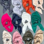 مینی اسکارف مجلسی تک رنگ شال مادام بلا