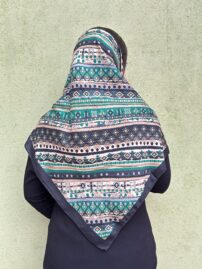 روسری ترکیبی نخی طرحدار