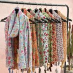 شال پلیسه نخی طرحدار زنانه