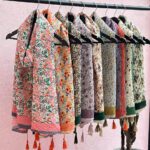 شال پلیسه دخترونه طرحدار رنگی