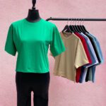 کراپ تک رنگ ساده نخ پنبه مادام بلا