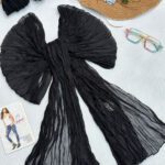 شال چروک شاین حریر مشکی مادام بلا