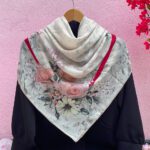 روسری نخی دست دوز طرحدار زنانه رز مادام بلا