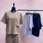 ست نخ پنبه کراپ شلوارک