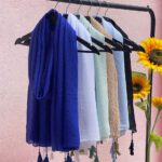 شال نخی جناغی تک رنگ مادام بلا