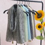 شال نخی پلیسه طرح گندم مادام بلا