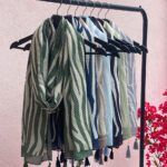 شال پلیسه خطی 2 رنگ مادام بلا