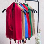 شال خطی نخی تک رنگ مادام بلا