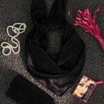 مینی اسکارف زنانه تک رنگ مشکی