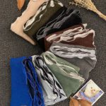 شال برشکا تک رنگ موجی شال مادام بلا