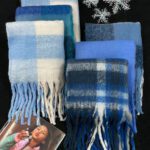 بیگ اسکارف آبی موهر وارداتی مادام بلا