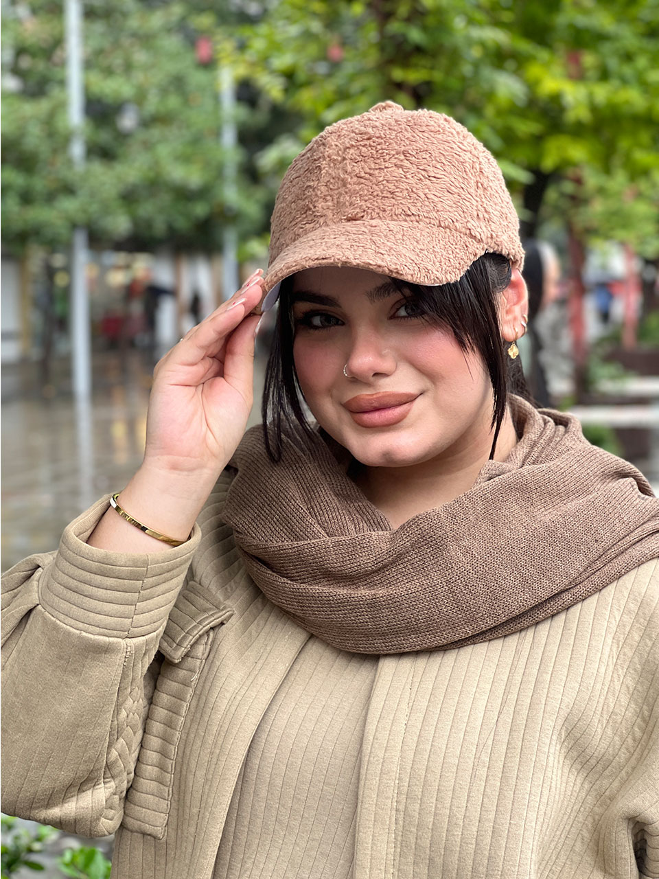 کلاه تدی تک رنگ ساده مادام بلا