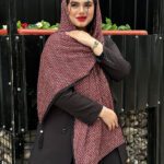 شال پاییزه طرحدار میکس زرشکی مادام بلا