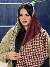 شال طرحدار مارک زرشکی مادام بلا رشت