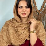 شال بافت تک رنگ شال و روسری مادام بلا