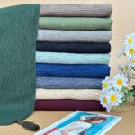 شال نخی پلیسه تک رنگ