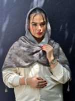 شال نخی منگوله دار پاپیونی مادام بلا رشت