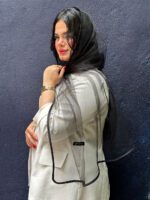شال شیشه ای دور نوار توری مادام بلا