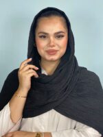 شال پلیسه تک رنگ برشکا