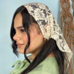 روسری سه گوش دانتل توری