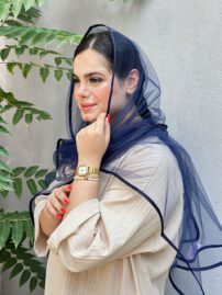 شال شیشه ای دور نوار توری مادام بلا