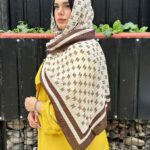 شال نخی میکس قهوه ای مادام بلا
