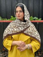 شال نخی میکس قهوه ای مادام بلا