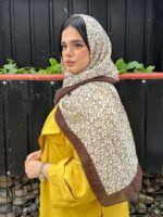 شال نخی میکس قهوه ای مادام بلا