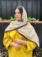 شال نخی میکس قهوه ای مادام بلا