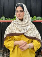 شال نخی میکس قهوه ای مادام بلا