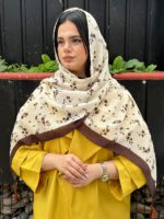 شال نخی میکس قهوه ای مادام بلا