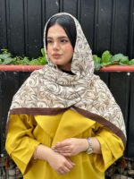 شال نخی میکس قهوه ای مادام بلا