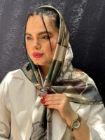 روسری ابریشم طرحدار رنگی