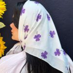 مینی اسکارف سفید رنگی