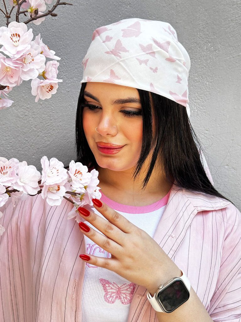 مینی اسکارف نخی صورتی مادام بلا