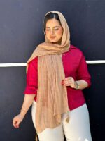 شال کریشه زنانه خنک تک رنگ مادام بلا