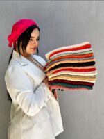 شال کریشه زنانه خنک تک رنگ مادام بلا