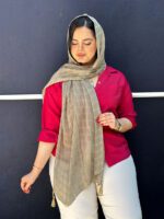 شال کریشه زنانه خنک تک رنگ مادام بلا