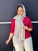 شال کریشه زنانه خنک تک رنگ مادام بلا