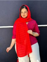 شال کریشه زنانه خنک تک رنگ مادام بلا